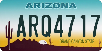 AZ license plate ARQ4717