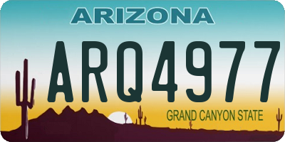 AZ license plate ARQ4977