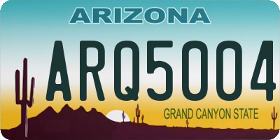 AZ license plate ARQ5004