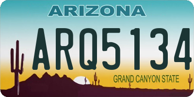 AZ license plate ARQ5134