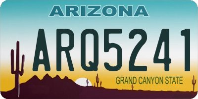 AZ license plate ARQ5241