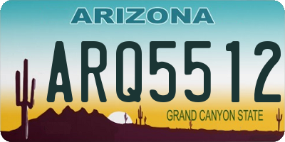AZ license plate ARQ5512