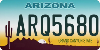AZ license plate ARQ5680