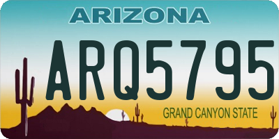 AZ license plate ARQ5795