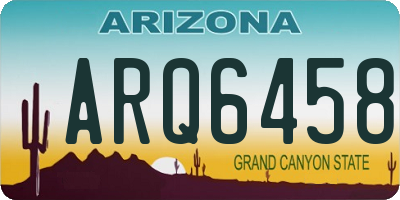 AZ license plate ARQ6458