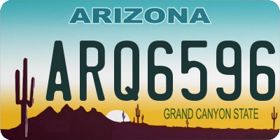 AZ license plate ARQ6596
