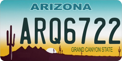 AZ license plate ARQ6722