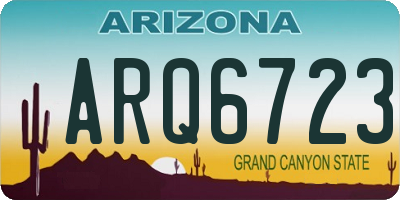 AZ license plate ARQ6723