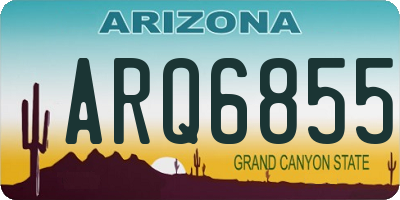 AZ license plate ARQ6855