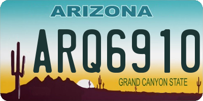 AZ license plate ARQ6910