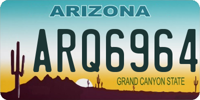 AZ license plate ARQ6964