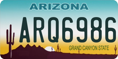 AZ license plate ARQ6986
