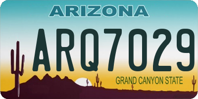 AZ license plate ARQ7029