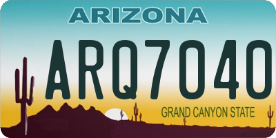 AZ license plate ARQ7040