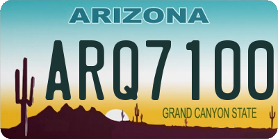 AZ license plate ARQ7100