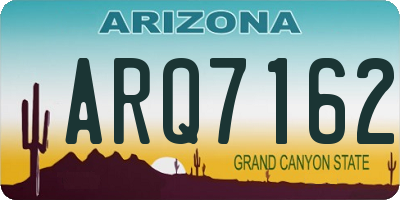 AZ license plate ARQ7162