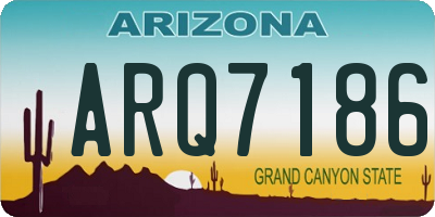 AZ license plate ARQ7186