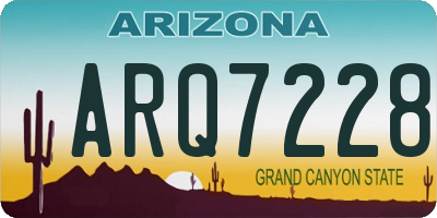 AZ license plate ARQ7228