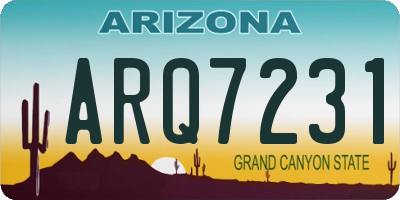 AZ license plate ARQ7231