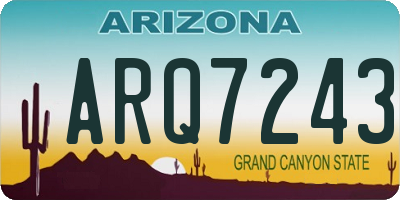 AZ license plate ARQ7243