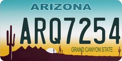 AZ license plate ARQ7254