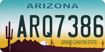 AZ license plate ARQ7386