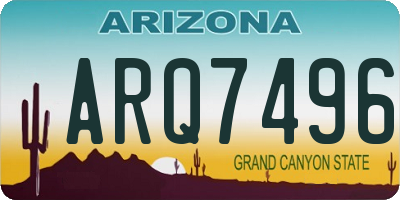AZ license plate ARQ7496