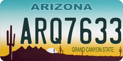 AZ license plate ARQ7633