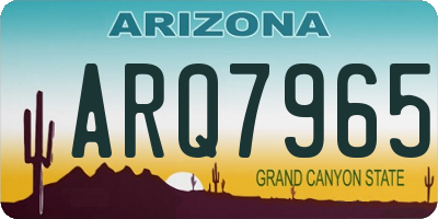 AZ license plate ARQ7965