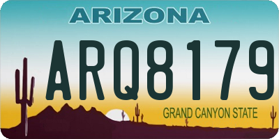 AZ license plate ARQ8179