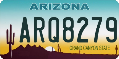 AZ license plate ARQ8279
