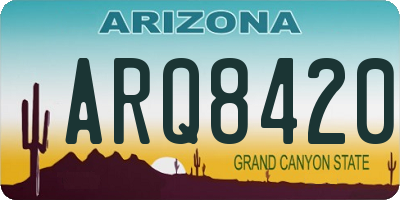 AZ license plate ARQ8420