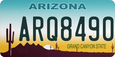AZ license plate ARQ8490