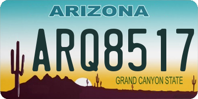AZ license plate ARQ8517