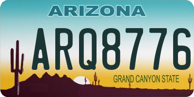 AZ license plate ARQ8776