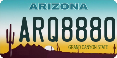 AZ license plate ARQ8880