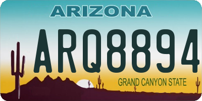 AZ license plate ARQ8894