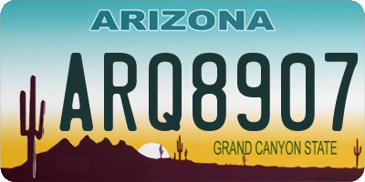 AZ license plate ARQ8907