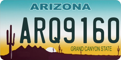 AZ license plate ARQ9160
