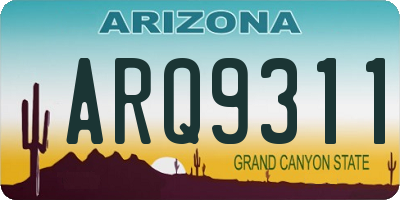 AZ license plate ARQ9311