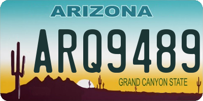 AZ license plate ARQ9489