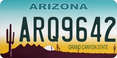 AZ license plate ARQ9642
