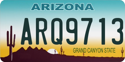 AZ license plate ARQ9713