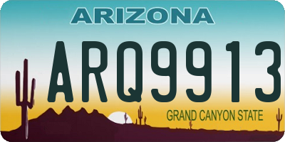 AZ license plate ARQ9913