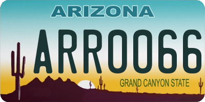 AZ license plate ARR0066