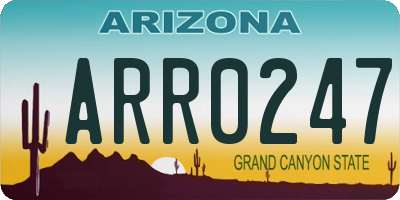 AZ license plate ARR0247