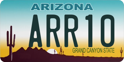 AZ license plate ARR10