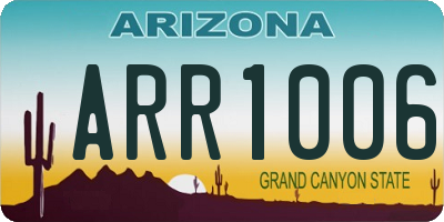 AZ license plate ARR1006