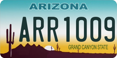 AZ license plate ARR1009