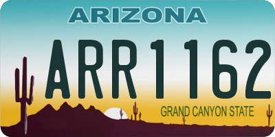 AZ license plate ARR1162